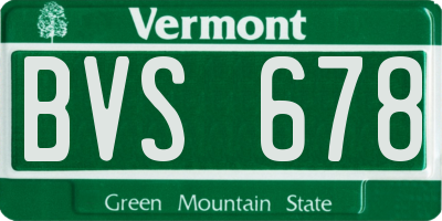 VT license plate BVS678