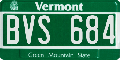 VT license plate BVS684