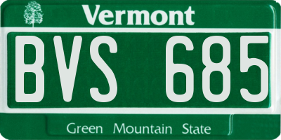 VT license plate BVS685