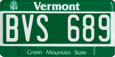 VT license plate BVS689