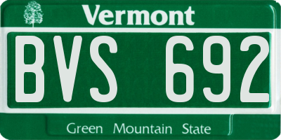 VT license plate BVS692