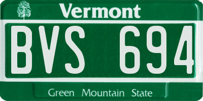 VT license plate BVS694