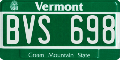 VT license plate BVS698