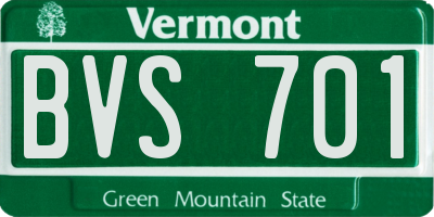 VT license plate BVS701