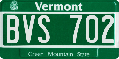 VT license plate BVS702