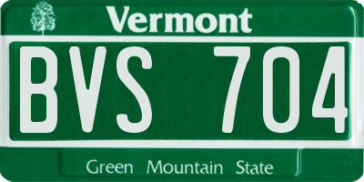 VT license plate BVS704