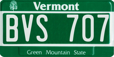 VT license plate BVS707