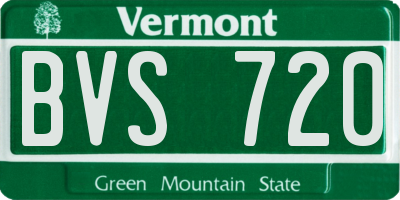 VT license plate BVS720