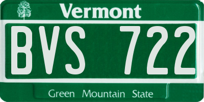 VT license plate BVS722