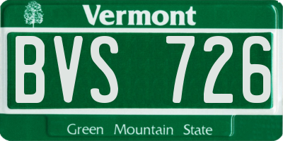 VT license plate BVS726