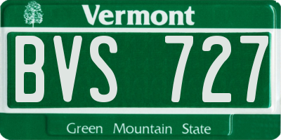 VT license plate BVS727