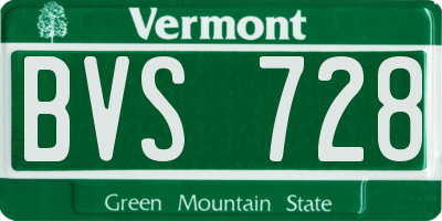 VT license plate BVS728