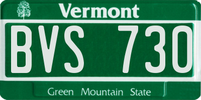 VT license plate BVS730