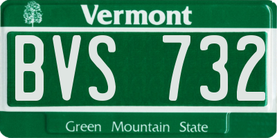 VT license plate BVS732