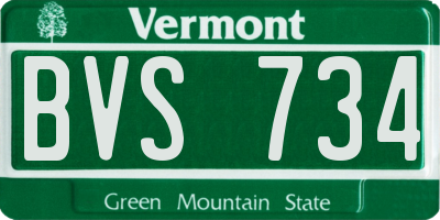 VT license plate BVS734