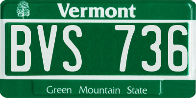 VT license plate BVS736