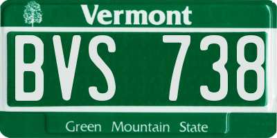 VT license plate BVS738