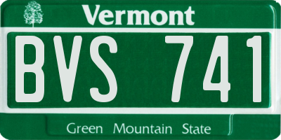 VT license plate BVS741
