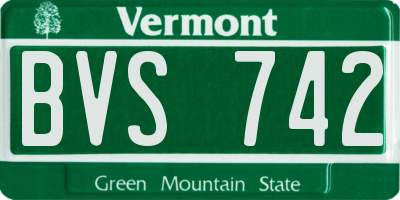 VT license plate BVS742