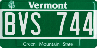 VT license plate BVS744