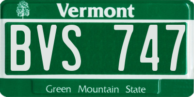 VT license plate BVS747
