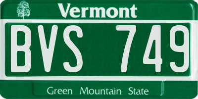 VT license plate BVS749