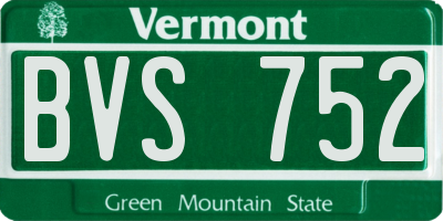 VT license plate BVS752