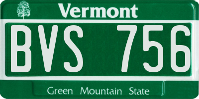 VT license plate BVS756