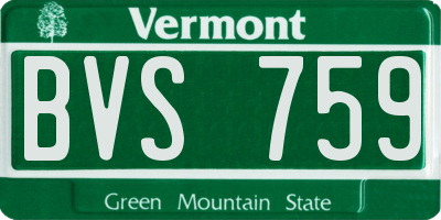 VT license plate BVS759