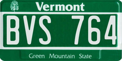 VT license plate BVS764