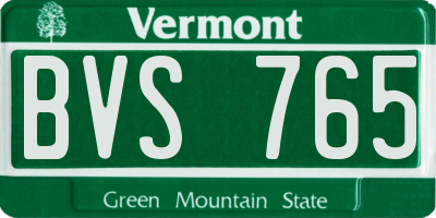 VT license plate BVS765