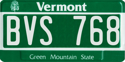 VT license plate BVS768