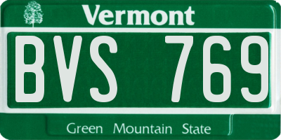 VT license plate BVS769