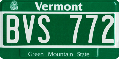 VT license plate BVS772