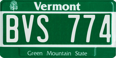 VT license plate BVS774