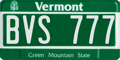 VT license plate BVS777