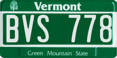 VT license plate BVS778