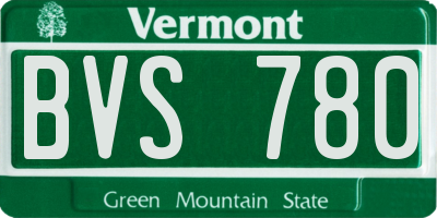 VT license plate BVS780