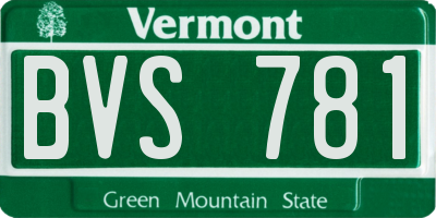 VT license plate BVS781