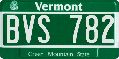 VT license plate BVS782