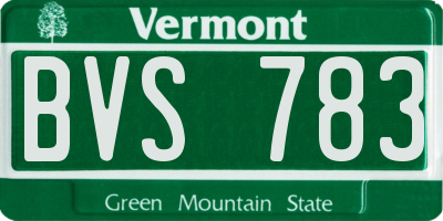 VT license plate BVS783