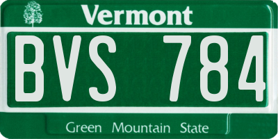 VT license plate BVS784