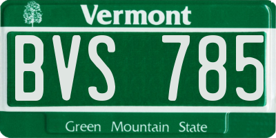 VT license plate BVS785