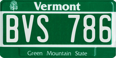 VT license plate BVS786