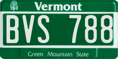 VT license plate BVS788