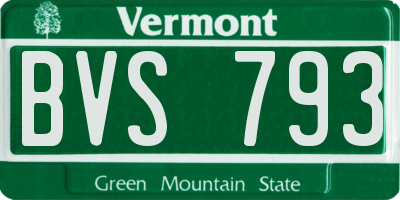 VT license plate BVS793