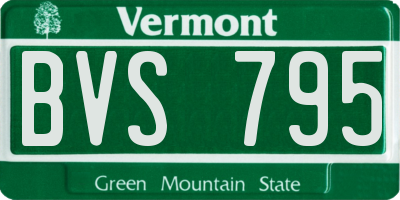 VT license plate BVS795