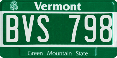 VT license plate BVS798