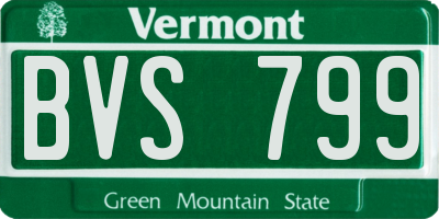 VT license plate BVS799