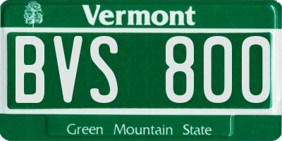 VT license plate BVS800